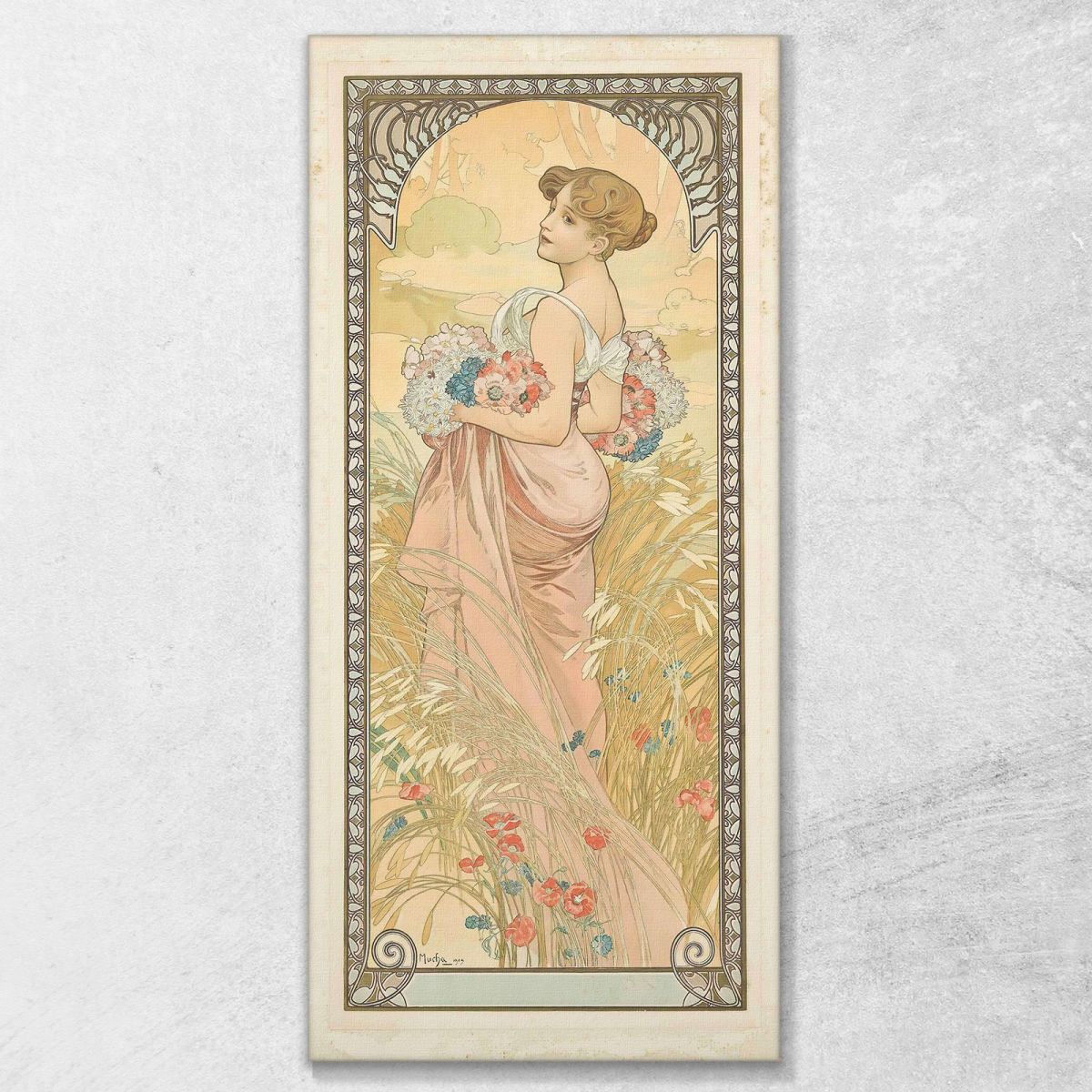 Estate Alphonse Mucha amu114 quadro stampa su tela