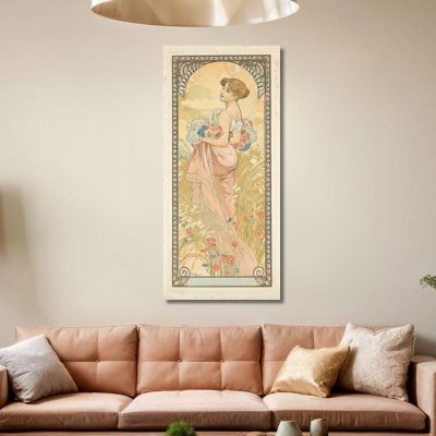 Estate Alphonse Mucha amu114 quadro stampa su tela