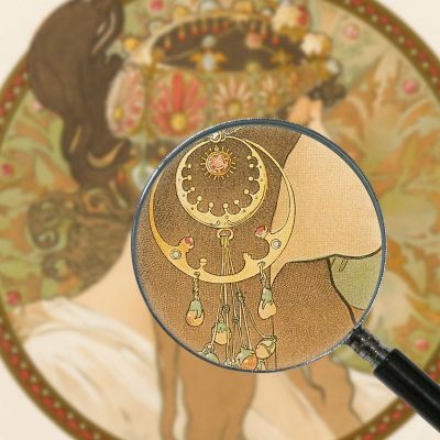 Teste Bizantine Castane Alphonse Mucha amu124 quadro stampa su tela