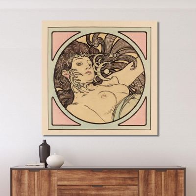 Vetrata Per La Facciata Della Boutique Fouquet 4 Alphonse Mucha amu130 quadro stampa su tela