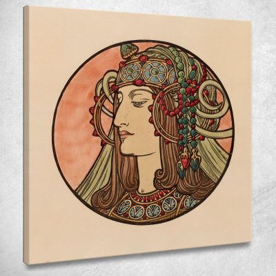 Vetrata Per La Facciata Della Boutique Fouquet 7 Alphonse Mucha amu133 quadro stampa su tela