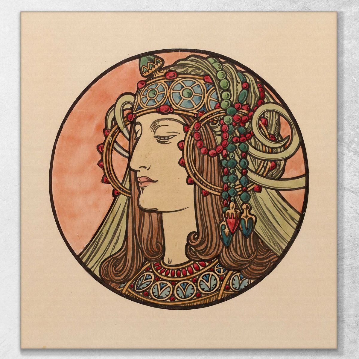 Vetrata Per La Facciata Della Boutique Fouquet 7 Alphonse Mucha amu133 quadro stampa su tela