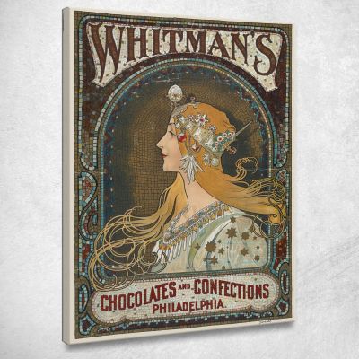 Cioccolatini E Dolciumi Whitman'S Philadelphia Alphonse Mucha amu137 quadro stampa su tela