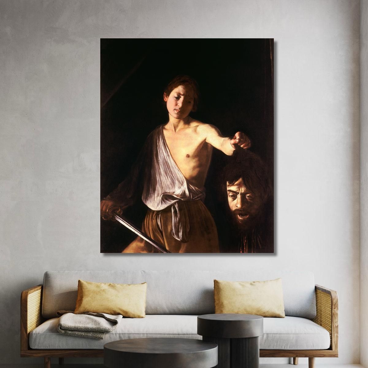 Davide Con La Testa Di Golia 1610 Caravaggio crv12 quadro stampa su tela