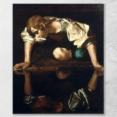 Narciso Caravaggio crv22 quadro stampa su tela