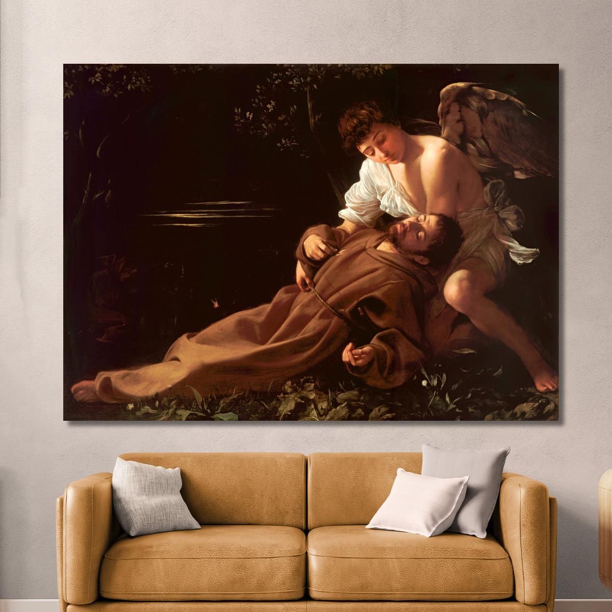 San Francesco D'Assisi In Estasi Caravaggio crv29 quadro stampa su tela