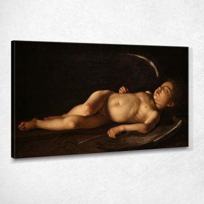 Cupido Addormentato Caravaggio crv36 quadro stampa su tela