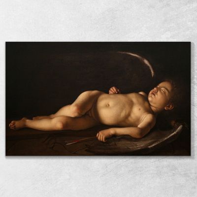 Cupido Addormentato Caravaggio crv36 quadro stampa su tela