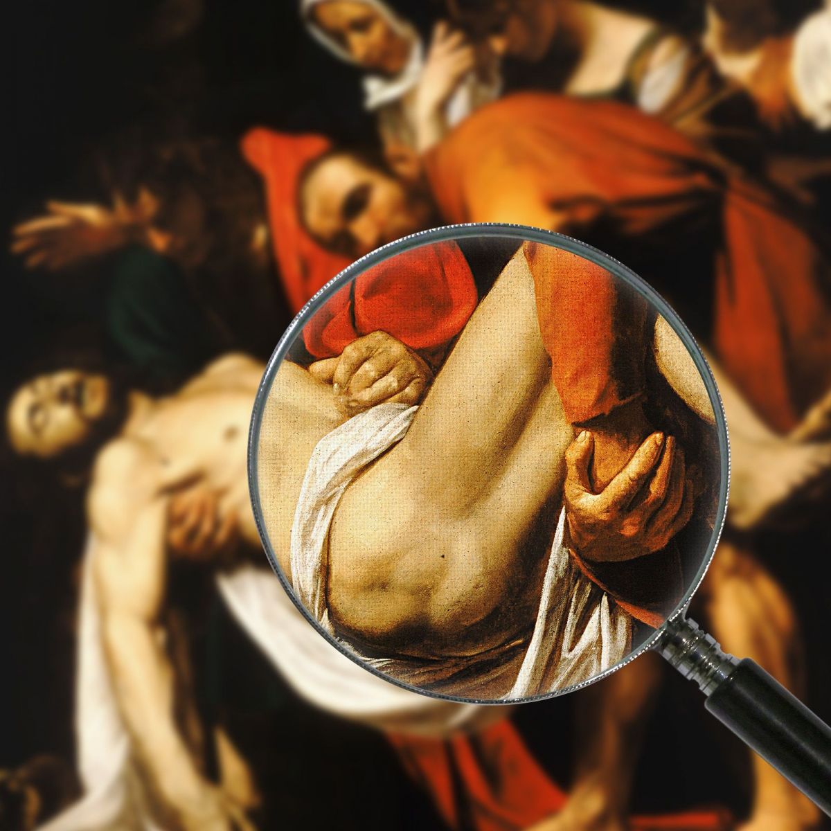 La Sepoltura Di Cristo  Caravaggio crv46 quadro stampa su tela