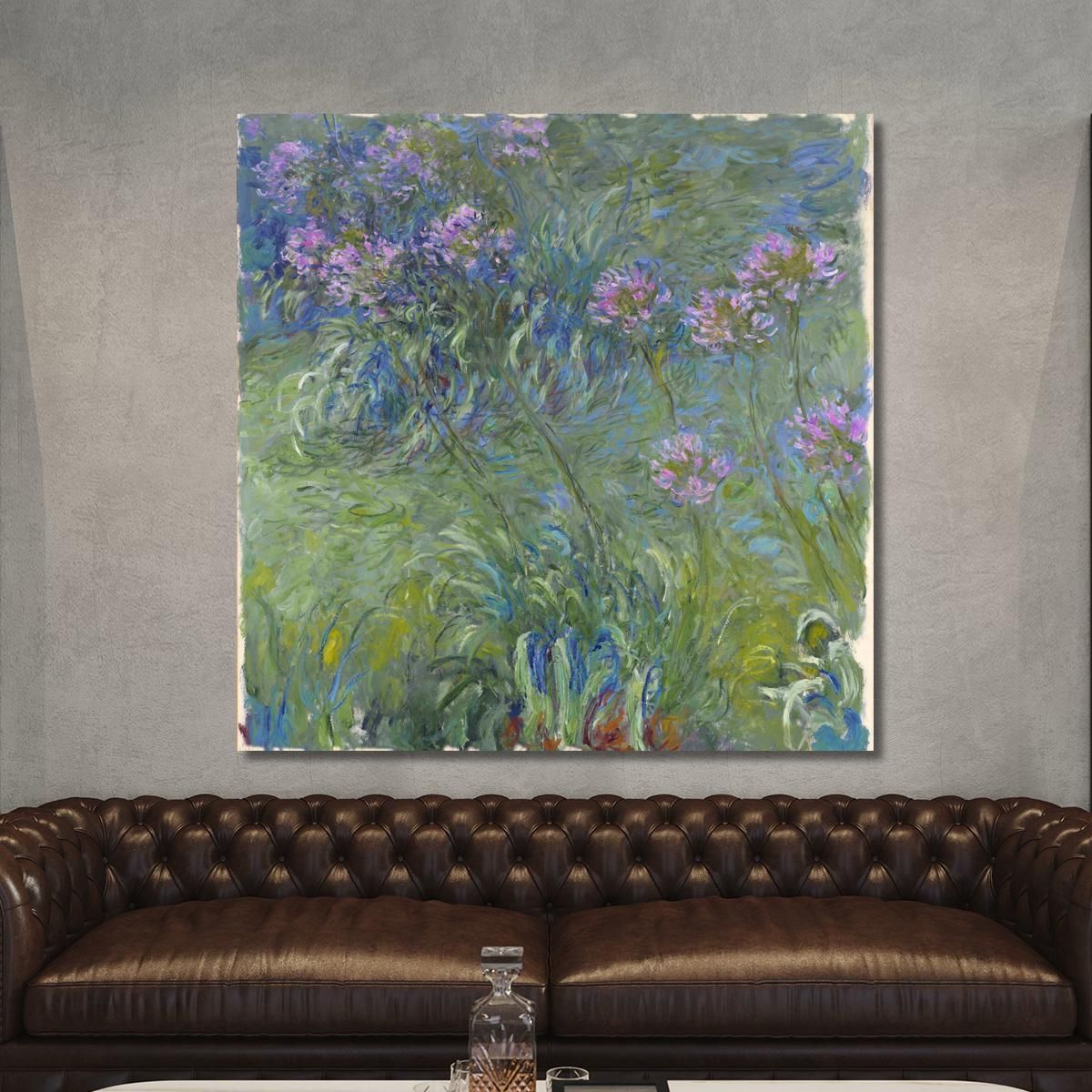 Fiori Di Agapanto Claude Monet mnt2 quadro stampa su tela