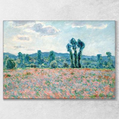 Champ De Coquelicots À Giverny 1890 Claude Monet, mnt10 tableau impression sur toile
