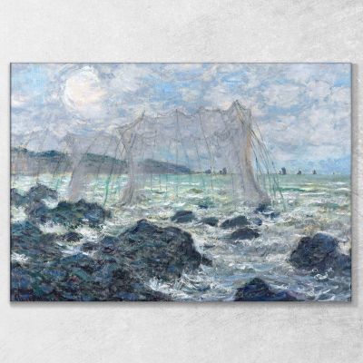 Filets De Pêche À Pourville 1882 Claude Monet, mnt25 tableau impression sur toile