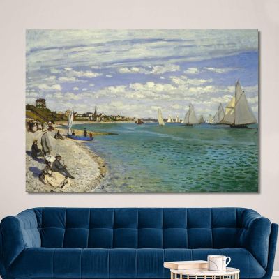 Regata A Sainte-Adresse 1867 Claude Monet mnt52 quadro stampa su tela