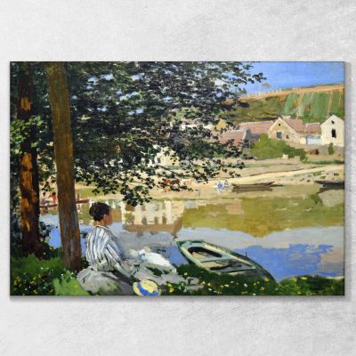 Scène De Rivière À Bennecourt 1868 Claude Monet, mnt53 tableau impression sur toile