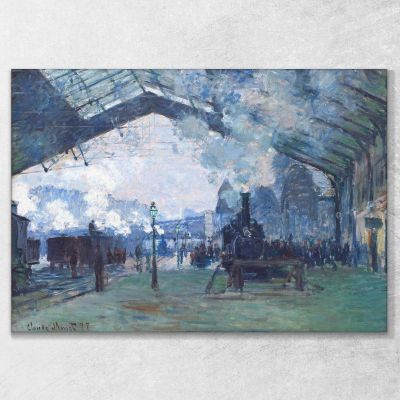 Estación Saint-Lazare, Tren De Normandía 1877 Claude Monet, mnt58 cuadro en lienzo