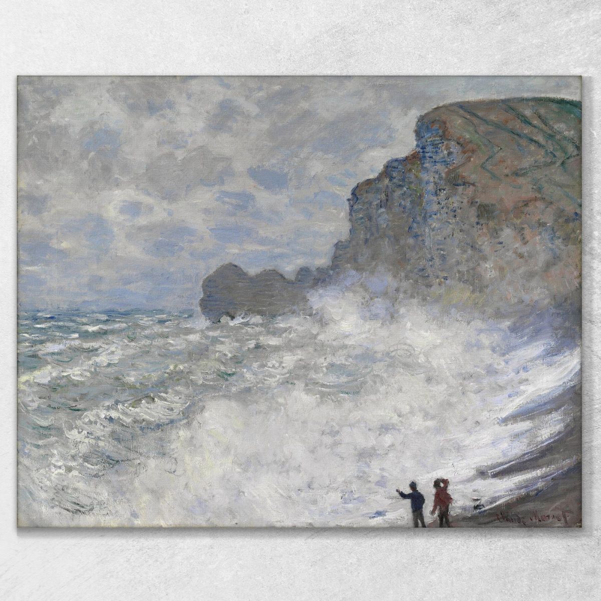 Paysage Marin Orageux 1883 Claude Monet tableau impression sur toile, image size:1200x1200