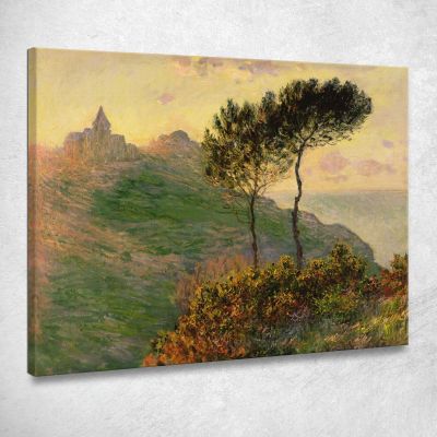 La Chiesa Di Varengeville Contro Il Tramonto 1882 Claude Monet mnt72 quadro stampa su tela