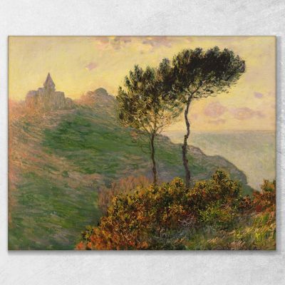 La Chiesa Di Varengeville Contro Il Tramonto 1882 Claude Monet mnt72 quadro stampa su tela