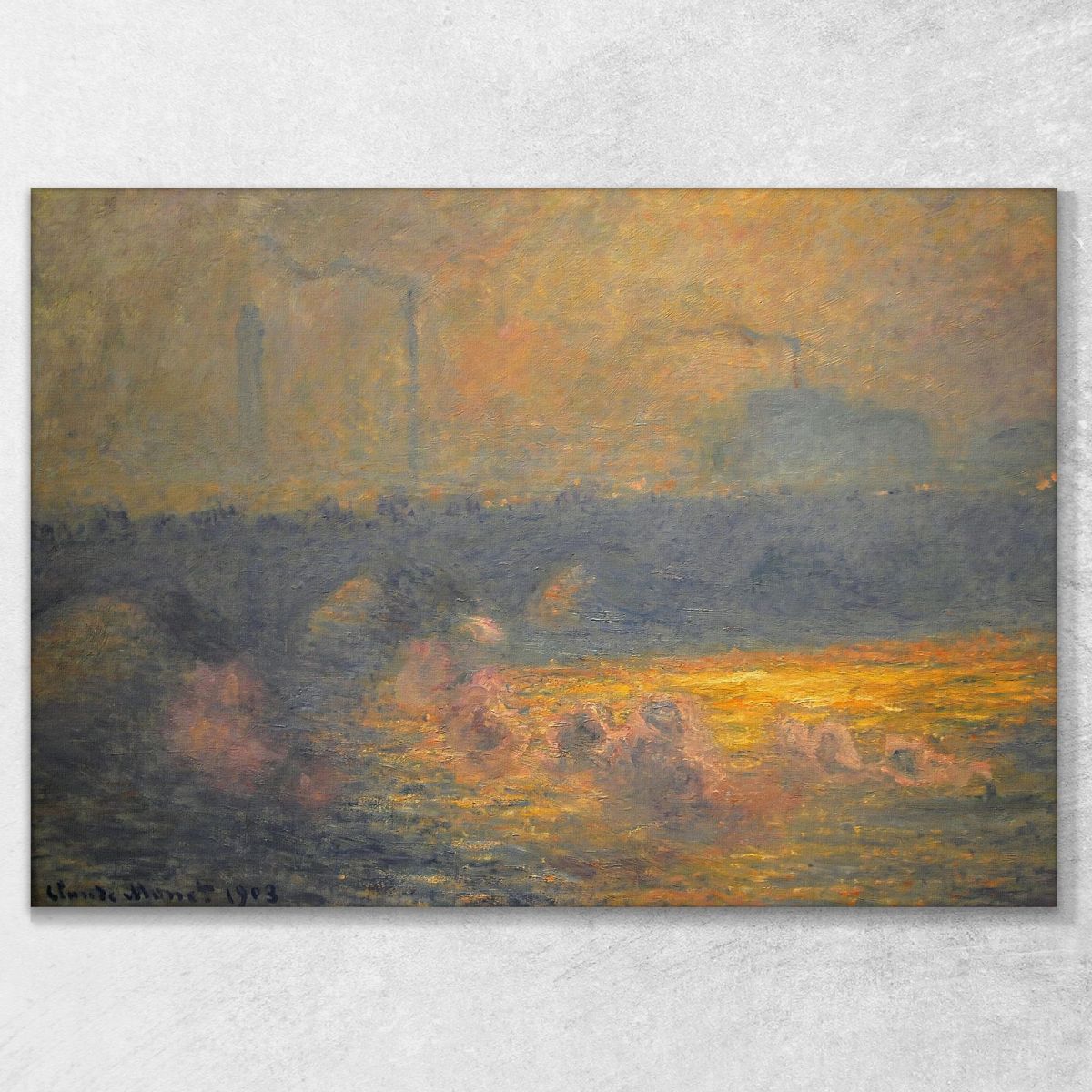 Waterloo Bridge Effetto Luce Solare Con Fumo 1903 Claude Monet mnt112 quadro stampa su tela