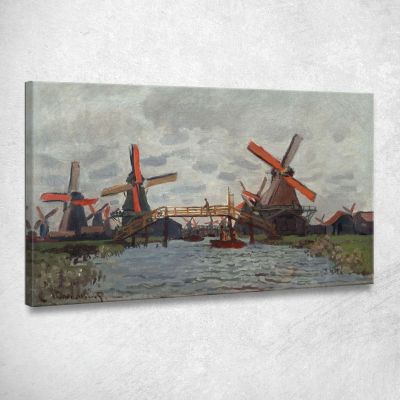 Mulini A Vento Vicino A Zaandam 1871 Claude Monet mnt115 quadro stampa su tela