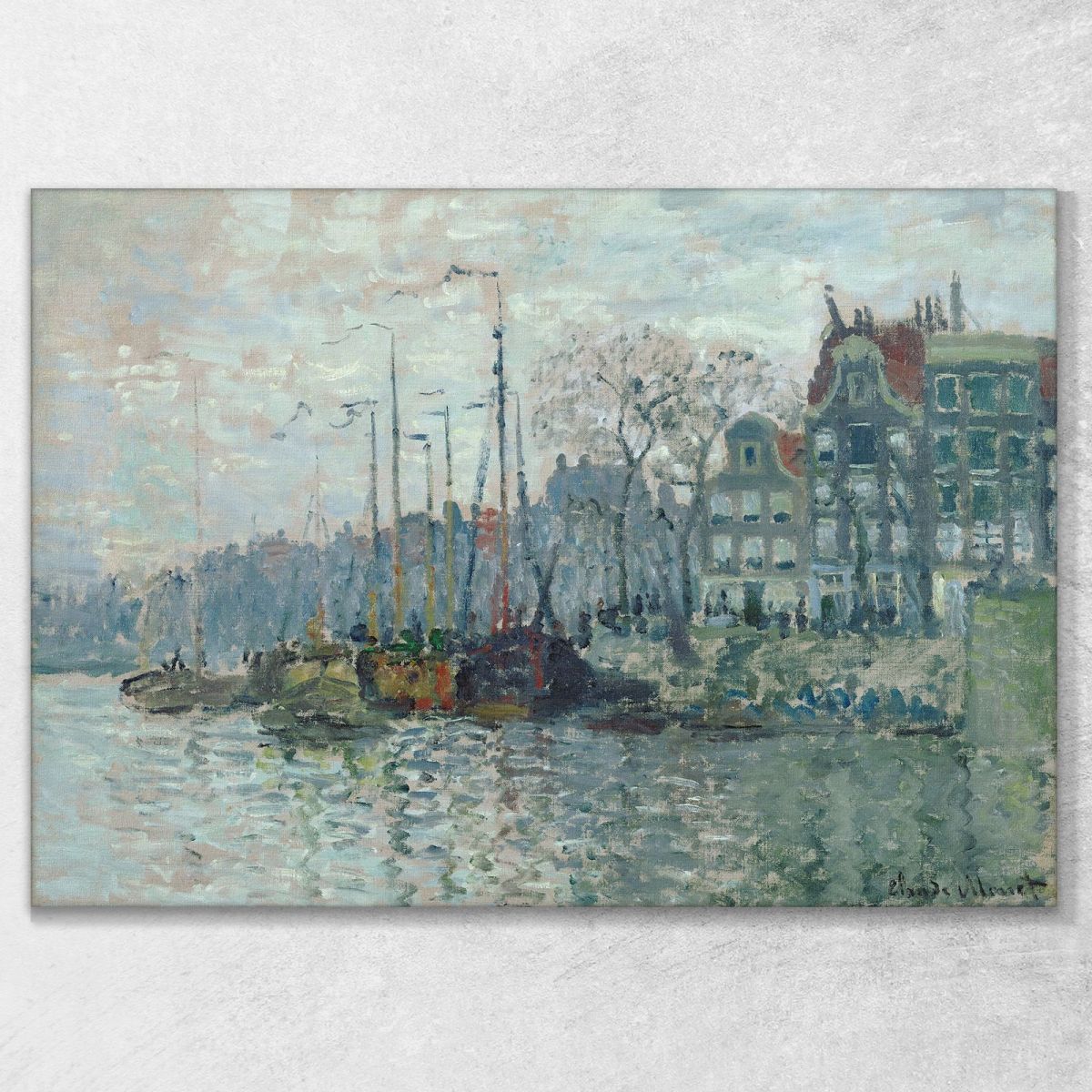 Zaandam La Diga 1874 Claude Monet mnt118 quadro stampa su tela