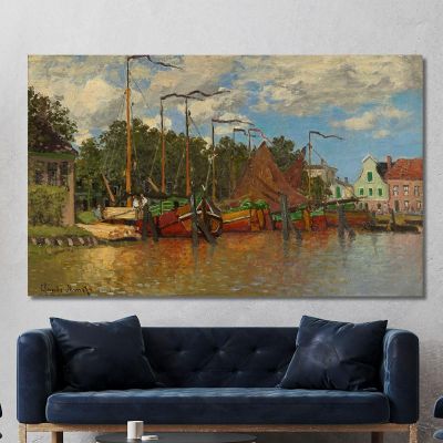 Barche A Zaandam Claude Monet mnt126 quadro stampa su tela