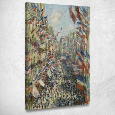 Rue Montorgueil A Parigi Claude Monet mnt128 quadro stampa su tela