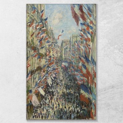 Rue Montorgueil A Parigi Claude Monet mnt128 quadro stampa su tela