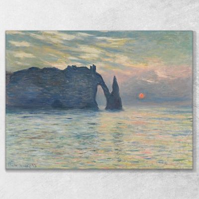 La Scogliera Del Tramonto Di Étretat Claude Monet mnt144 quadro stampa su tela