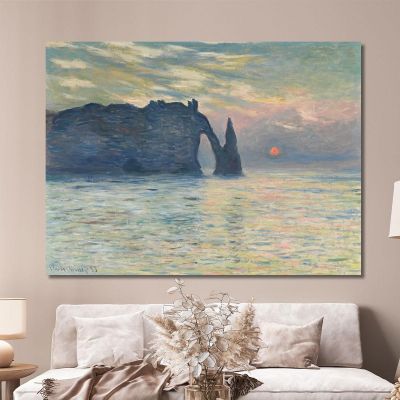 La Scogliera Del Tramonto Di Étretat Claude Monet mnt144 quadro stampa su tela