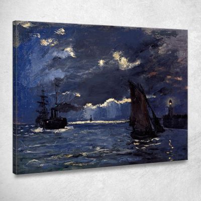 Un Paesaggio Marino Spedizione Al Chiaro Di Luna Claude Monet mnt150 quadro stampa su tela