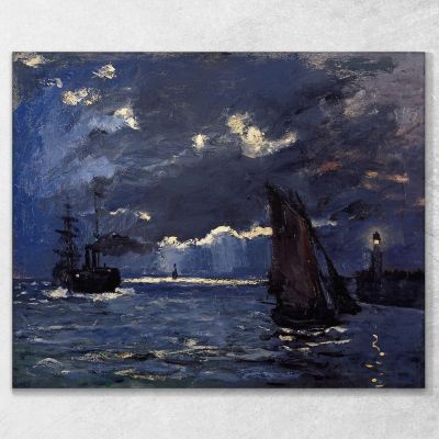 Un Paesaggio Marino Spedizione Al Chiaro Di Luna Claude Monet mnt150 quadro stampa su tela