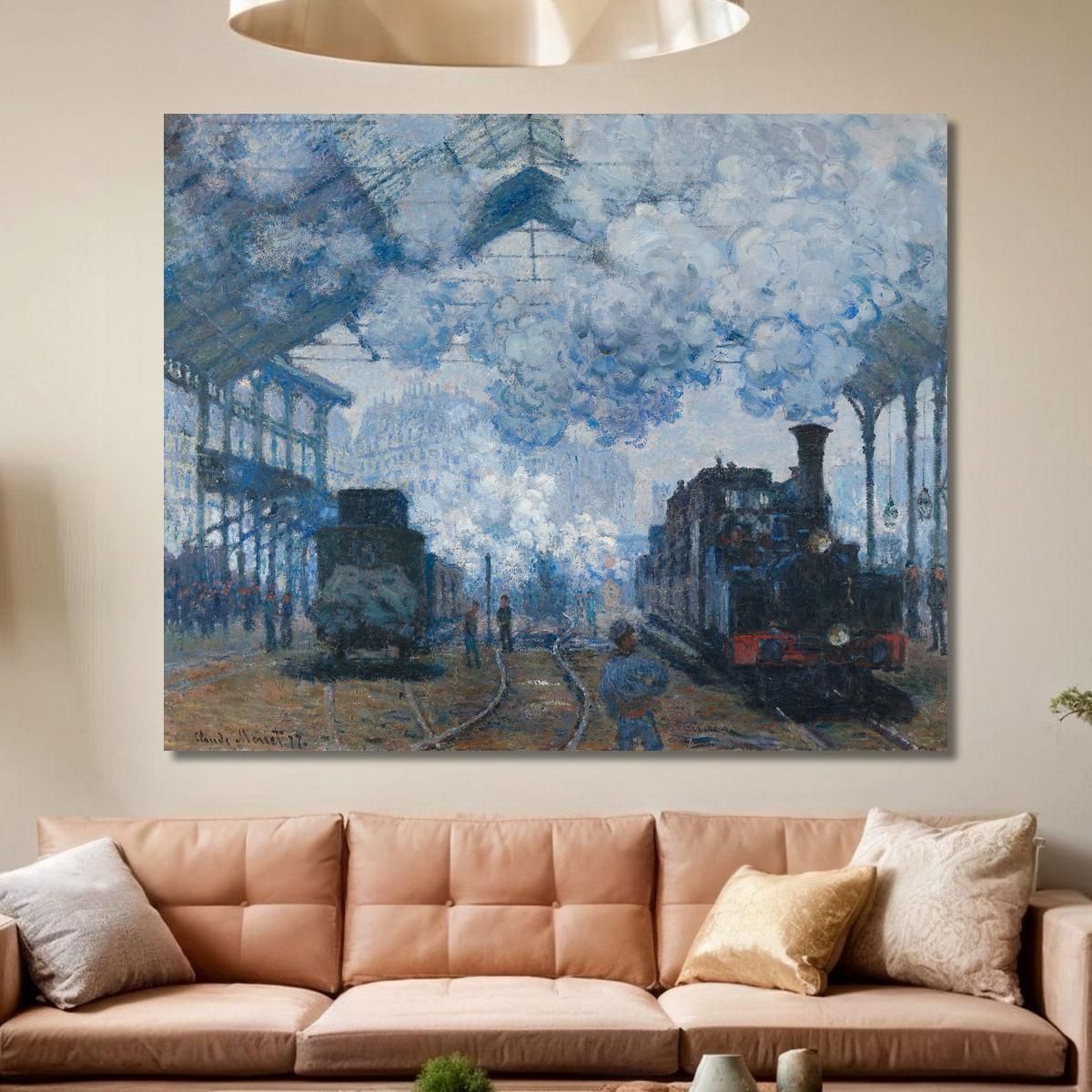 La Gare Saint-Lazare Arrivo Di Un Treno Claude Monet mnt174 quadro stampa su tela