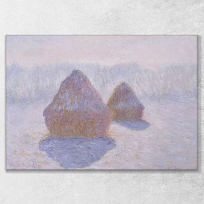 Meules, Effet De Neige Et Soleil Claude Monet, mnt243 tableau impression sur toile