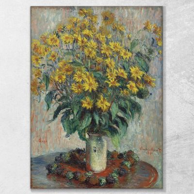 Fiori Di Topinambur Claude Monet mnt255 quadro stampa su tela