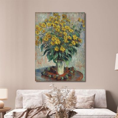 Fiori Di Topinambur Claude Monet mnt255 quadro stampa su tela