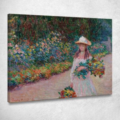 Ragazza Nel Giardino Di Giverny Claude Monet mnt256 quadro stampa su tela