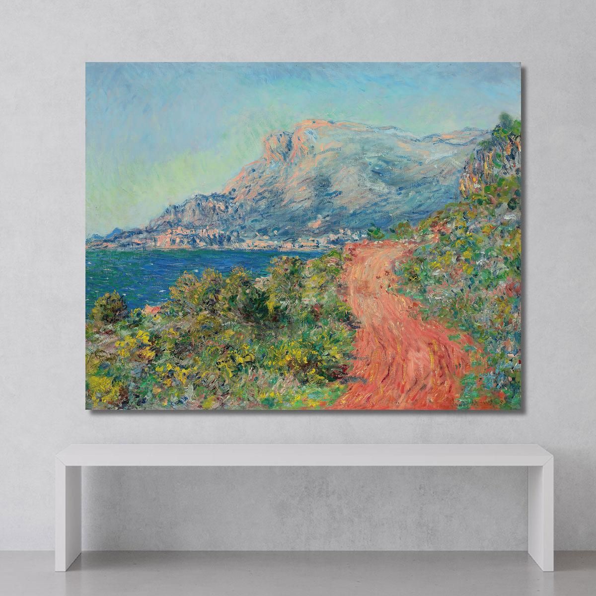 La Strada Rossa Vicino A Mentone Claude Monet mnt260 quadro stampa su tela