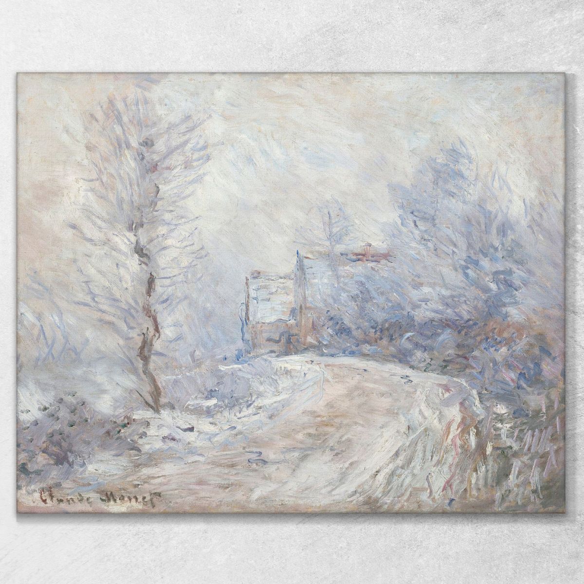 L'Ingresso A Giverny Sotto La Neve Claude Monet mnt276 quadro stampa su tela