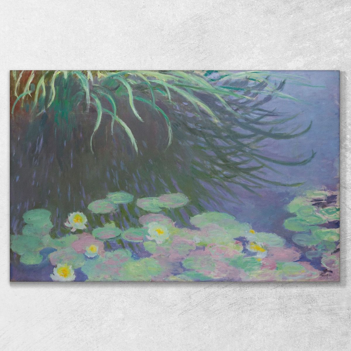 Ninfee Con Riflessi Di Erbe Alte Claude Monet mnt285 quadro stampa su tela