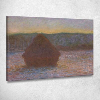 Pila Di Grano Disgelo Tramonto Claude Monet mnt310 quadro stampa su tela