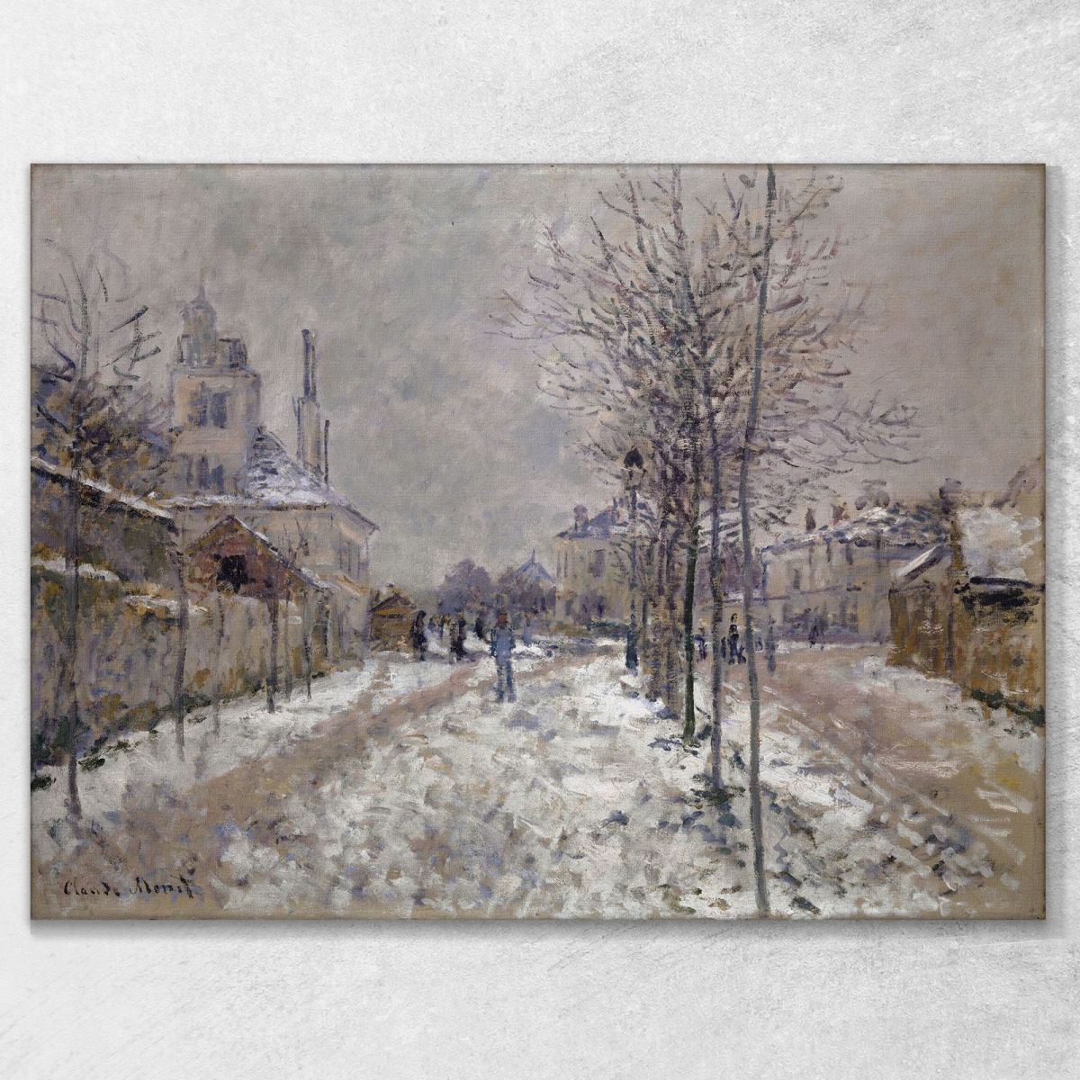 Il Boulevard De Pontoise Innevato Ad Argenteuil Claude Monet mnt338 quadro stampa su tela