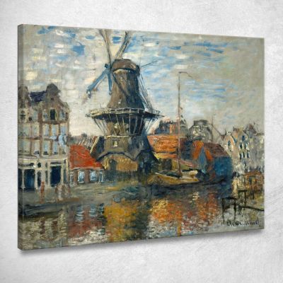 Il Mulino A Vento Sul Gracht Sconosciuto Amsterdam Claude Monet mnt343 quadro stampa su tela