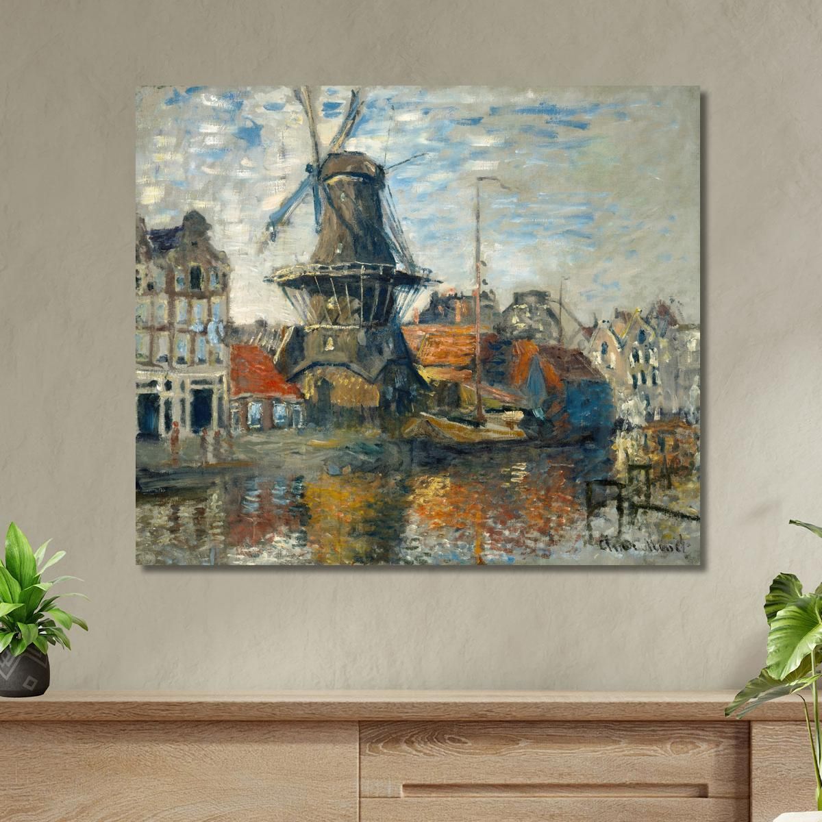 Il Mulino A Vento Sul Gracht Sconosciuto Amsterdam Claude Monet mnt343 quadro stampa su tela