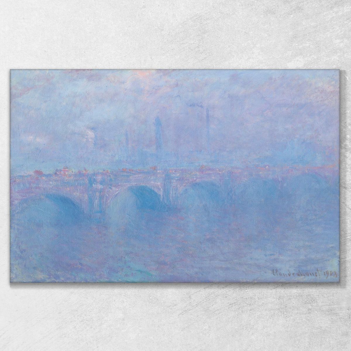 Effetto Nebbia Del Ponte Waterloo Claude Monet mnt367 quadro stampa su tela