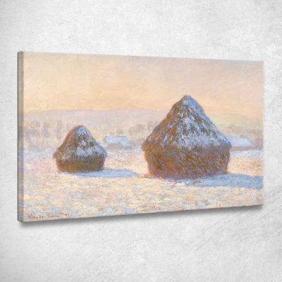 Mattina Effetto Neve Con Cocchi Di Grano Claude Monet mnt372 quadro stampa su tela