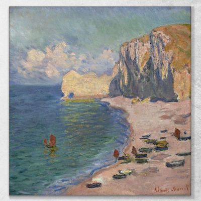 Étretat La Spiaggia E La Falaise D'Amont Claude Monet mnt379 quadro stampa su tela