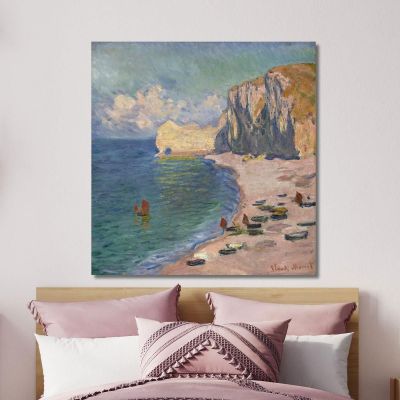 Étretat La Spiaggia E La Falaise D'Amont Claude Monet mnt379 quadro stampa su tela