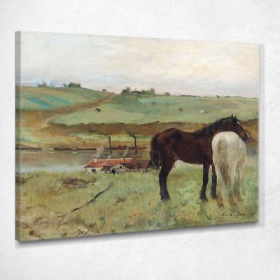 Cavallo In Un Prato 1871 Edgar Degas edg39 quadro stampa su tela