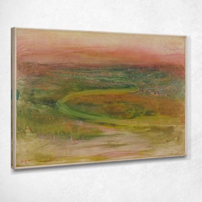 Percorso A Forma Di S In Un Paesaggio Astratto Verde Rosa In Primo Piano Edgar Degas edg68 quadro stampa su tela